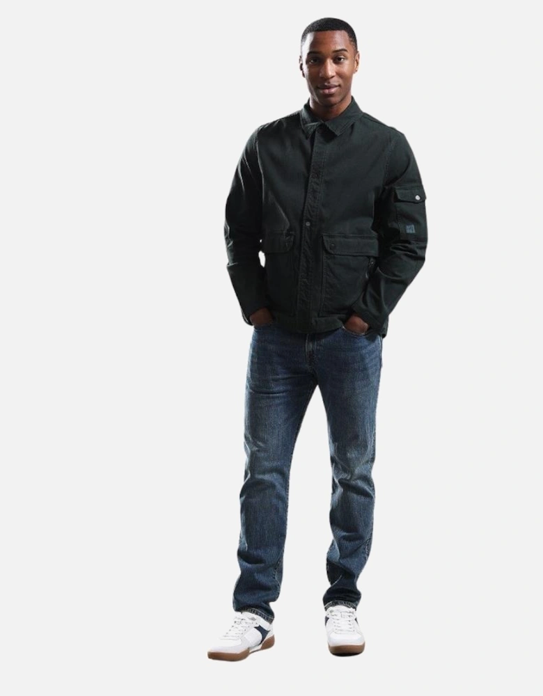 Mens Casual Shirt Jacket - Bottle Green