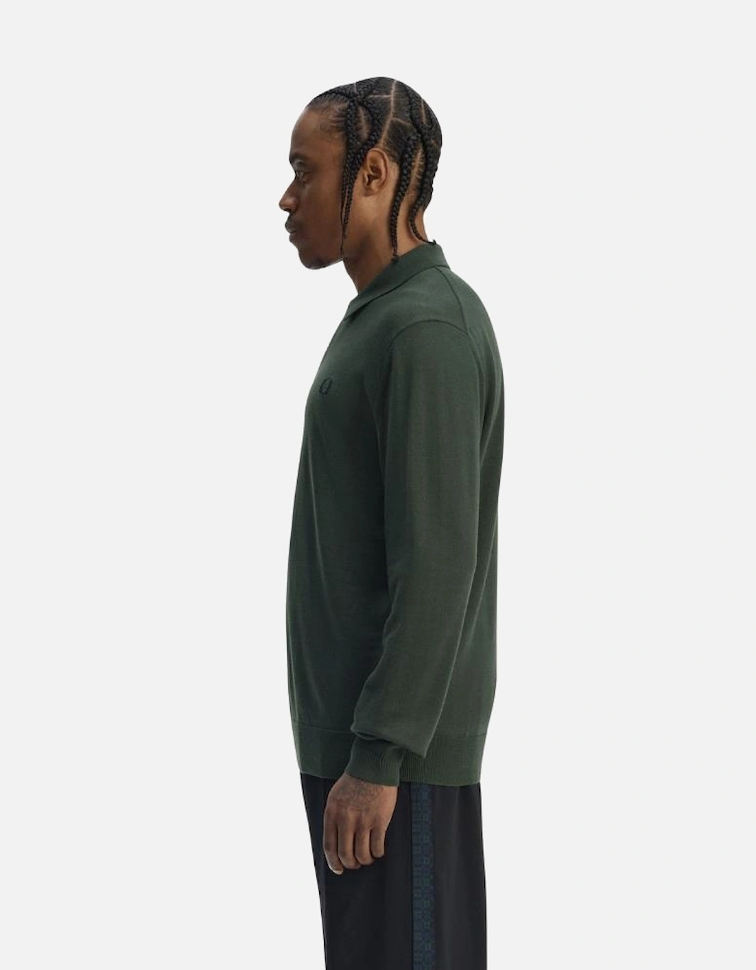 Classic Knitted LS Polo - Court Green
