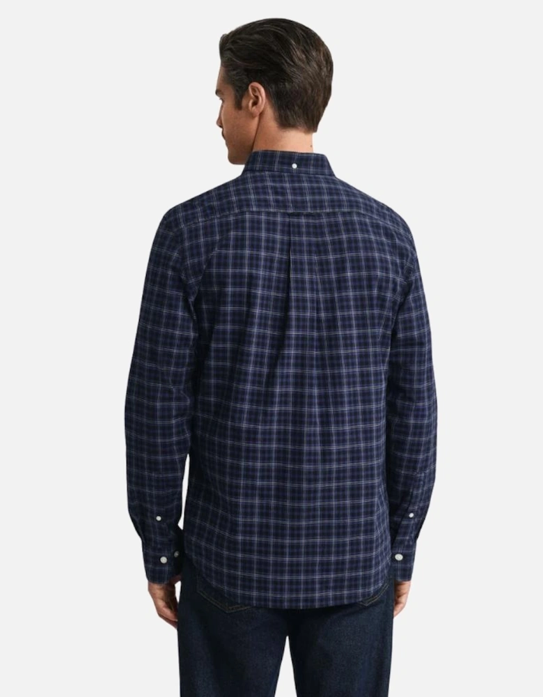 Reg Classic Poplin Check Shirt - Persian Blue