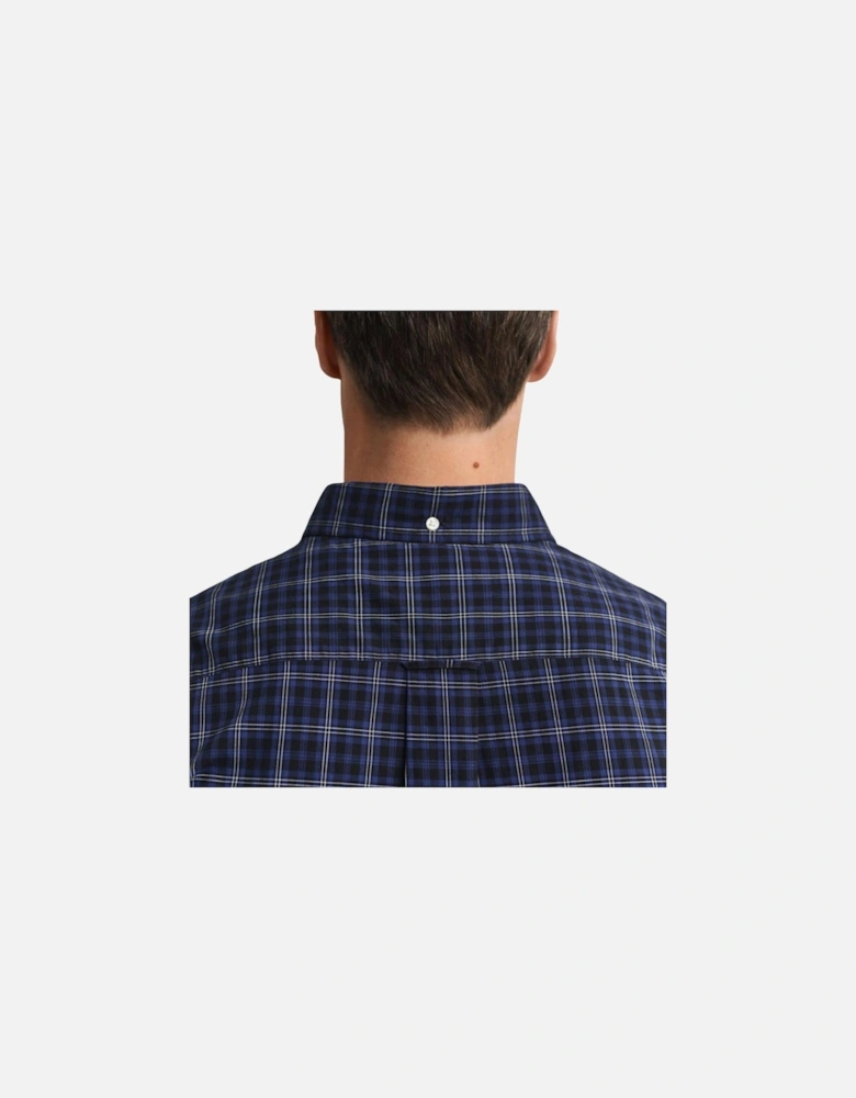 Reg Classic Poplin Check Shirt - Persian Blue