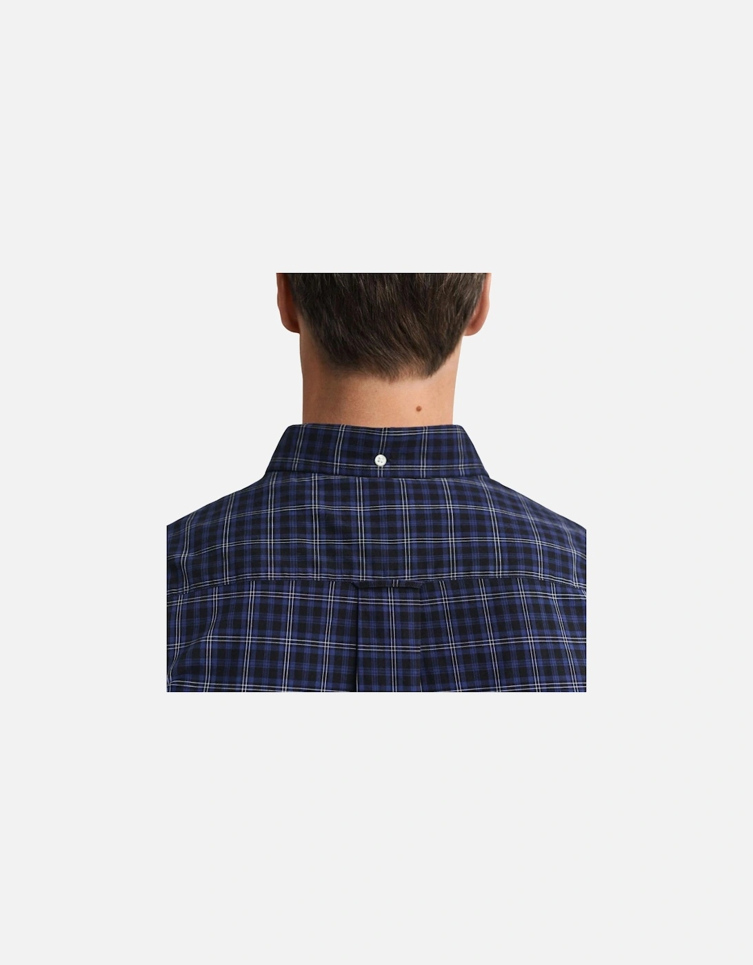 Reg Classic Poplin Check Shirt - Persian Blue