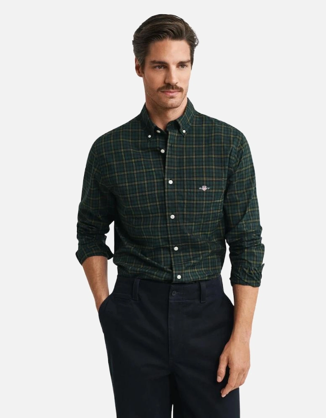 Reg Classic Poplin Check Shirt - Tartan Green