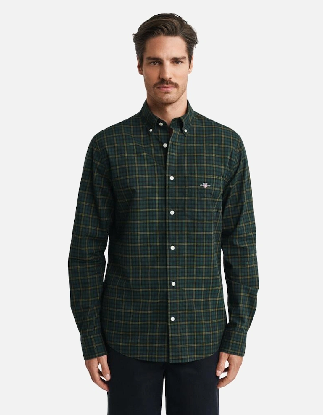 Reg Classic Poplin Check Shirt - Tartan Green