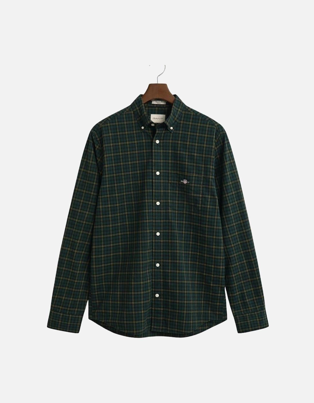 Reg Classic Poplin Check Shirt - Tartan Green, 6 of 5