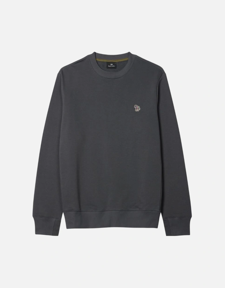 Regular Fit Sweatshirt Zebra Badge - Slate