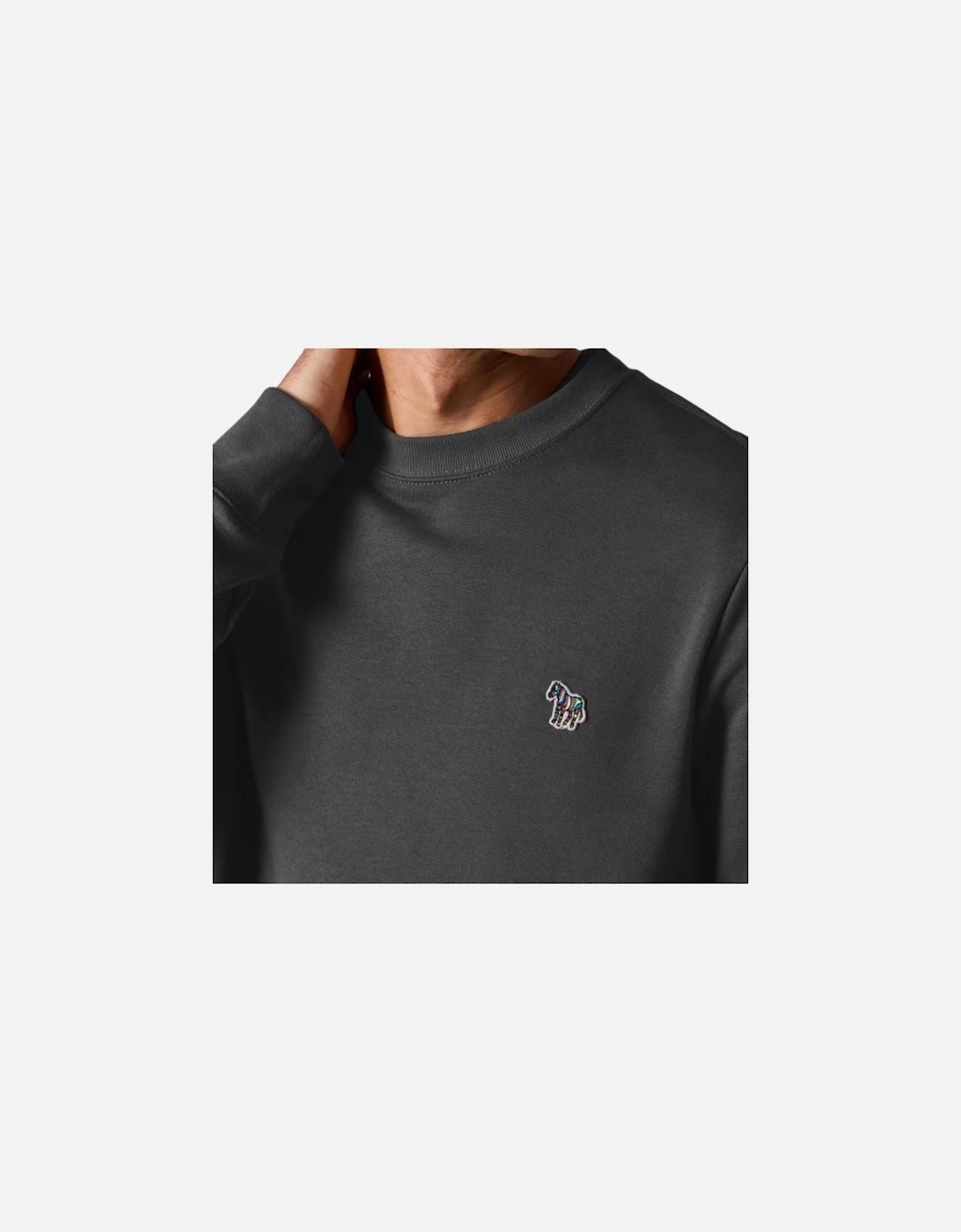 Regular Fit Sweatshirt Zebra Badge - Slate