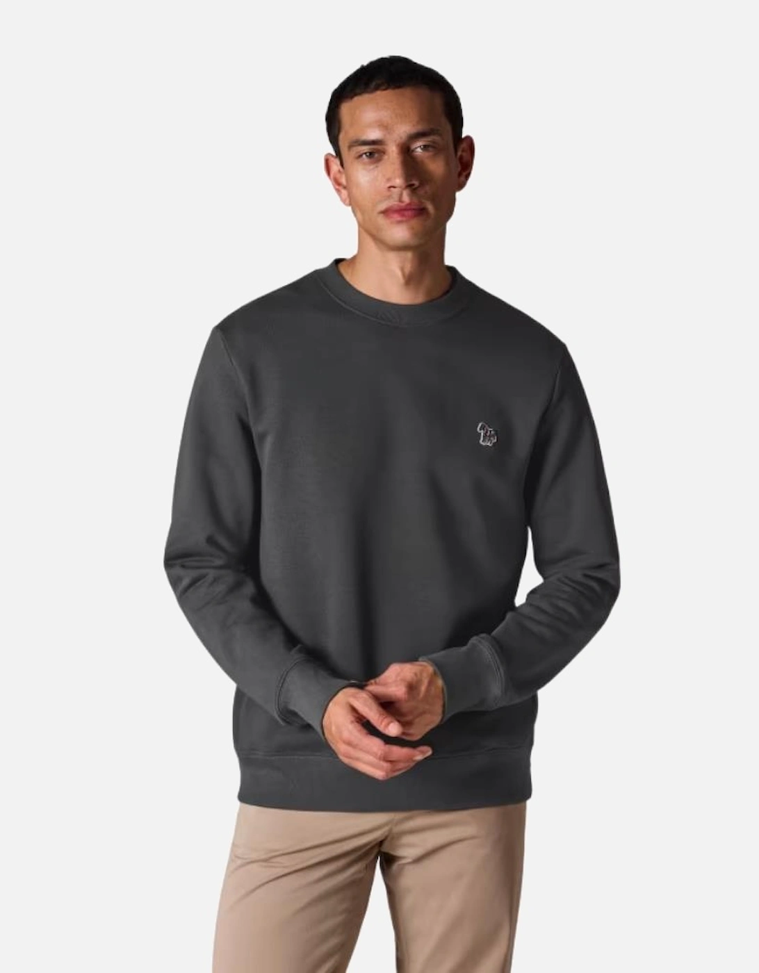 Regular Fit Sweatshirt Zebra Badge - Slate