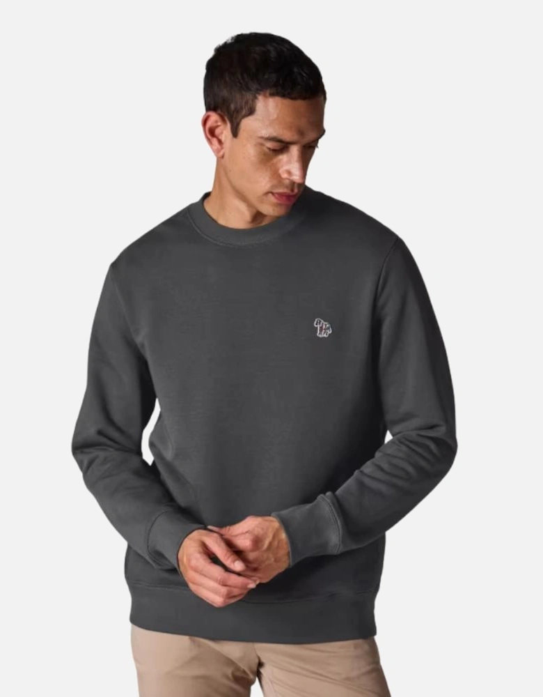 Regular Fit Sweatshirt Zebra Badge - Slate