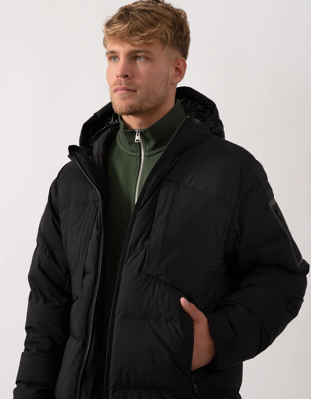 BOSS Green Riplite Mens Puffer Jacket - Black 001