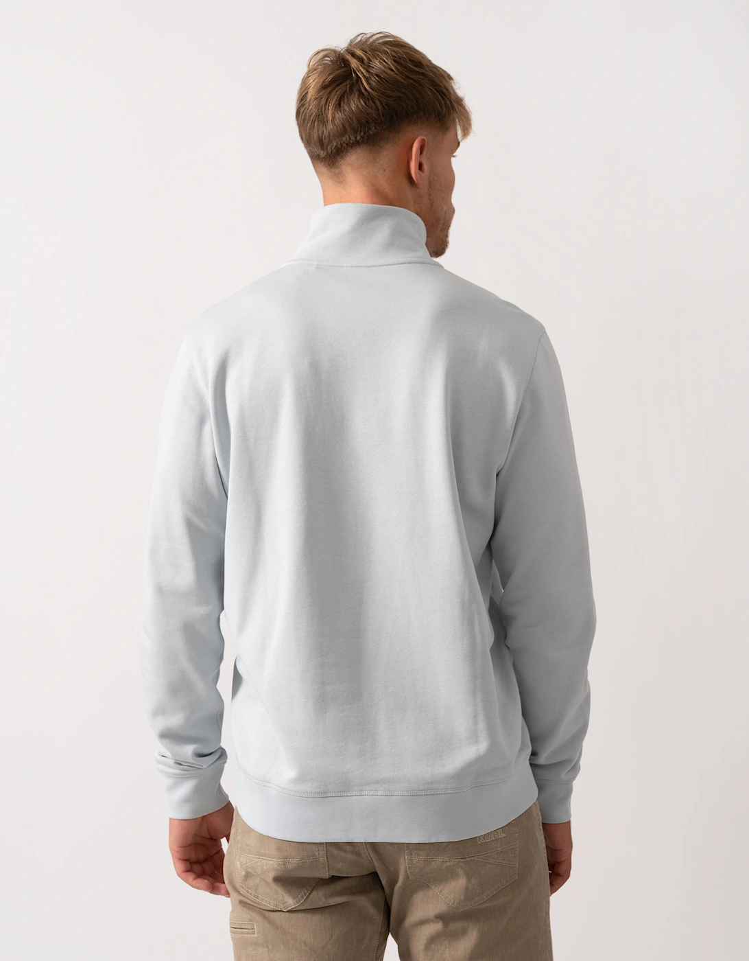 BOSS Orange Zetrust Mens 1/4 Zip Sweatshirt - Light/Pastel Grey 053