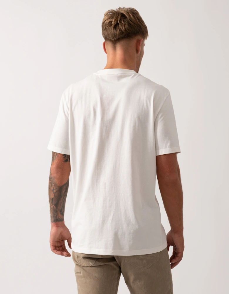 HUGO Dugolini Mens Cotton-Jersey T-Shirt with Embroidered Logo Artwork - Natural 102