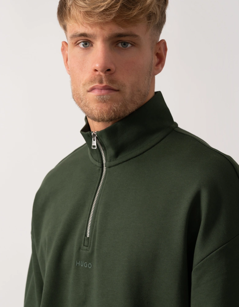 HUGO Durty244 Mens 1/4 Zip Sweatshirt - Dark Green 309