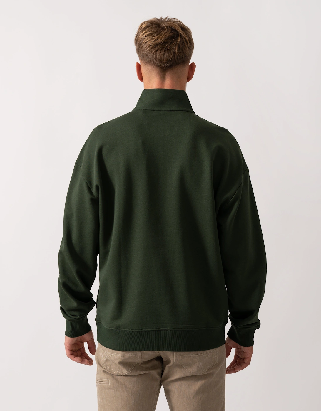 HUGO Durty244 Mens 1/4 Zip Sweatshirt - Dark Green 309