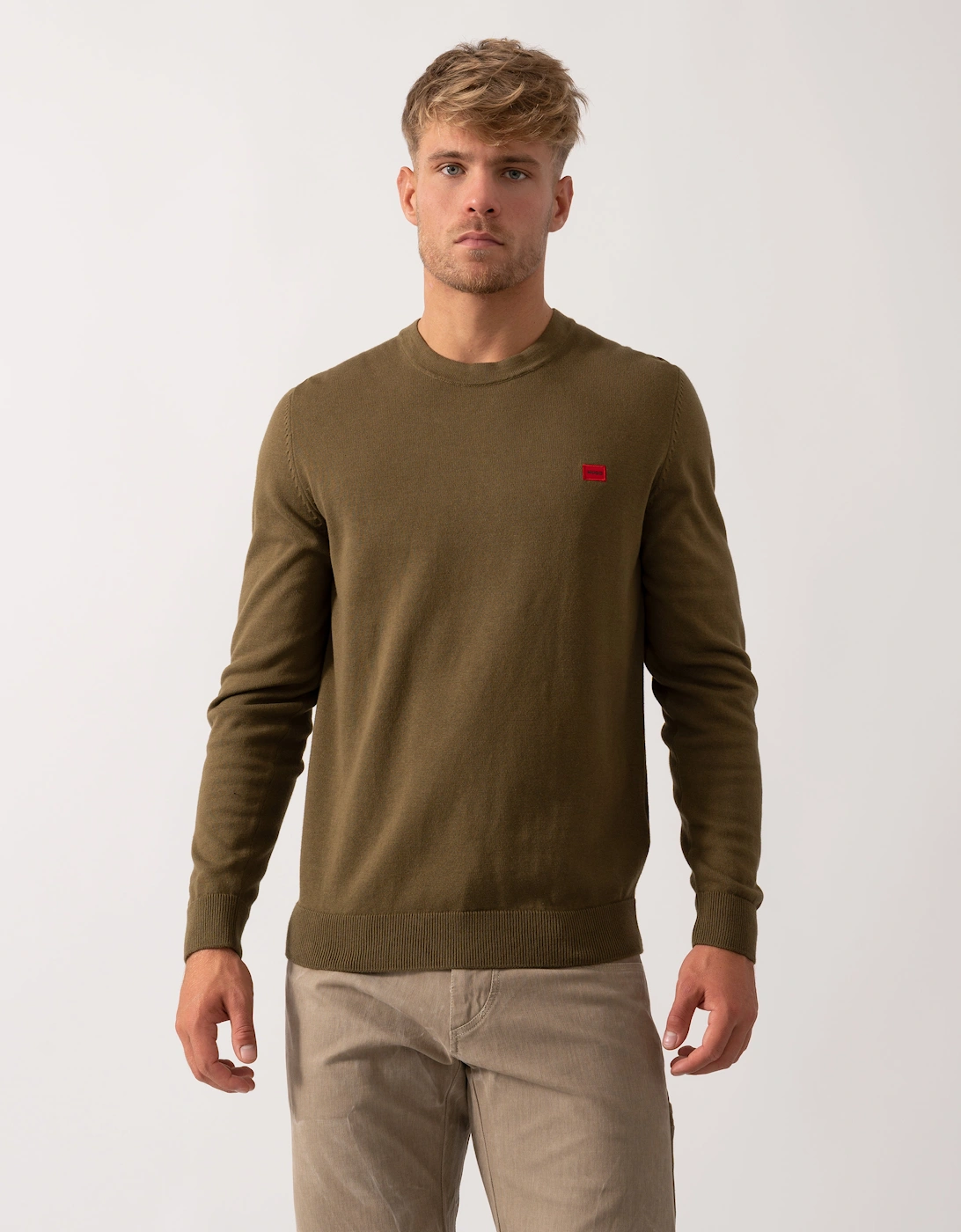 HUGO San Cassius Mens Crew Neck Sweater - Open Green 355, 5 of 4