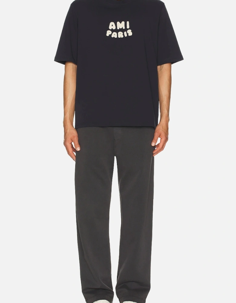 Embroidered Jersey T-Shirt - Navy