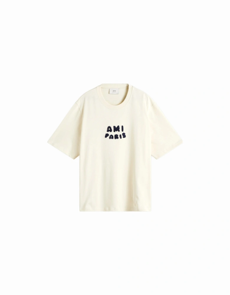 Embroidered Jersey T-Shirt - White Cream