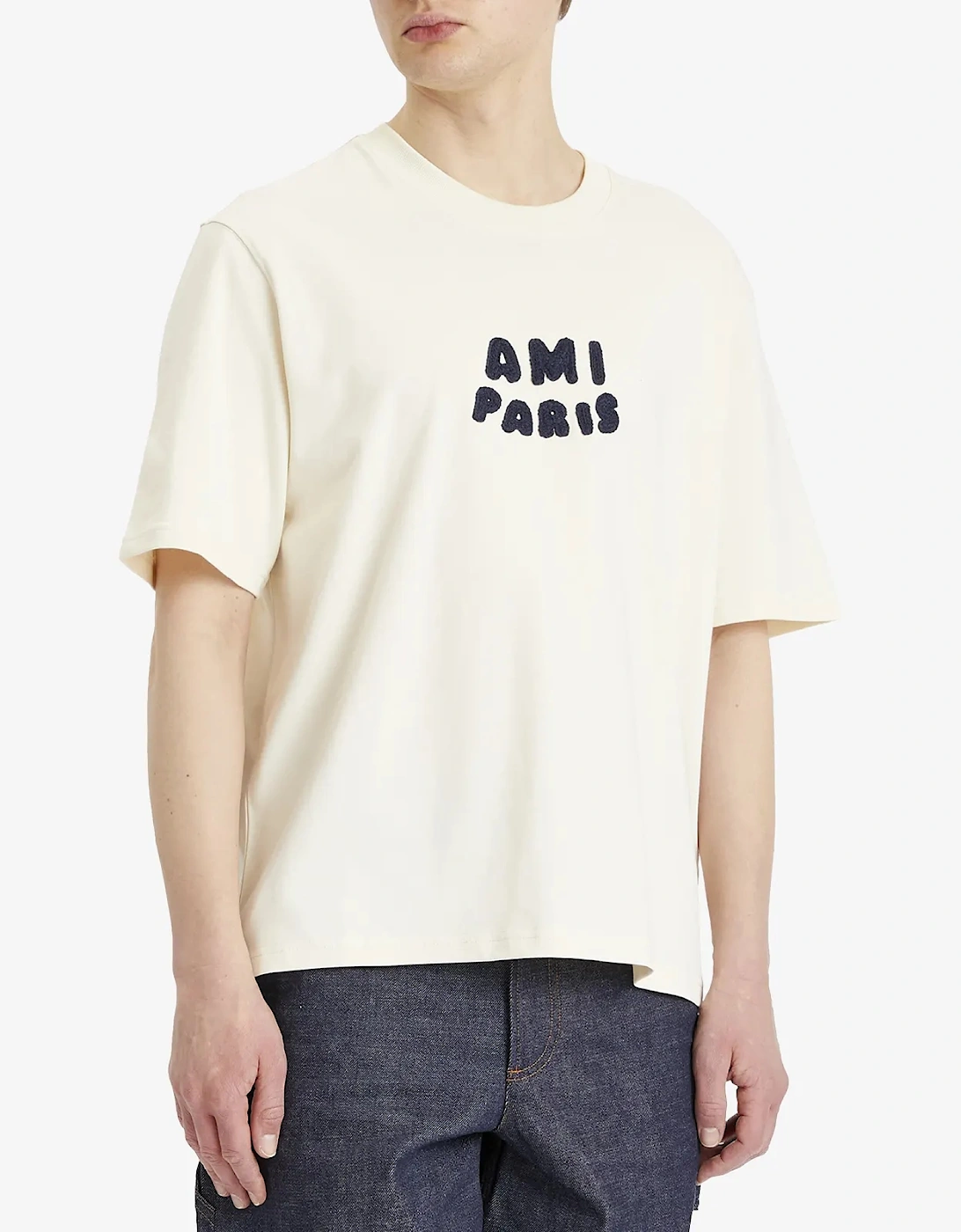 Embroidered Jersey T-Shirt - White Cream