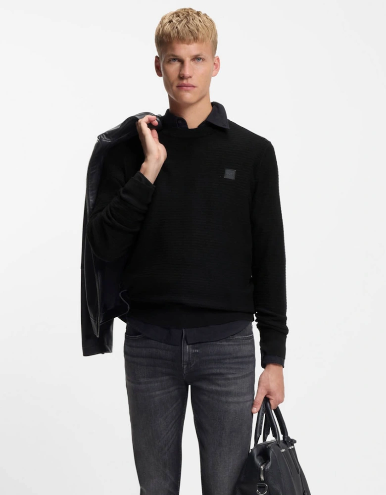 BOSS Orange Anion S Mens Crew Neck Jumper - Black 001