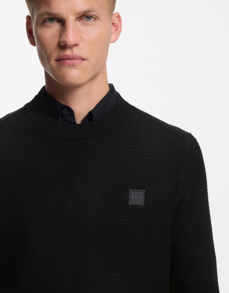 BOSS Orange Anion S Mens Crew Neck Jumper - Black 001