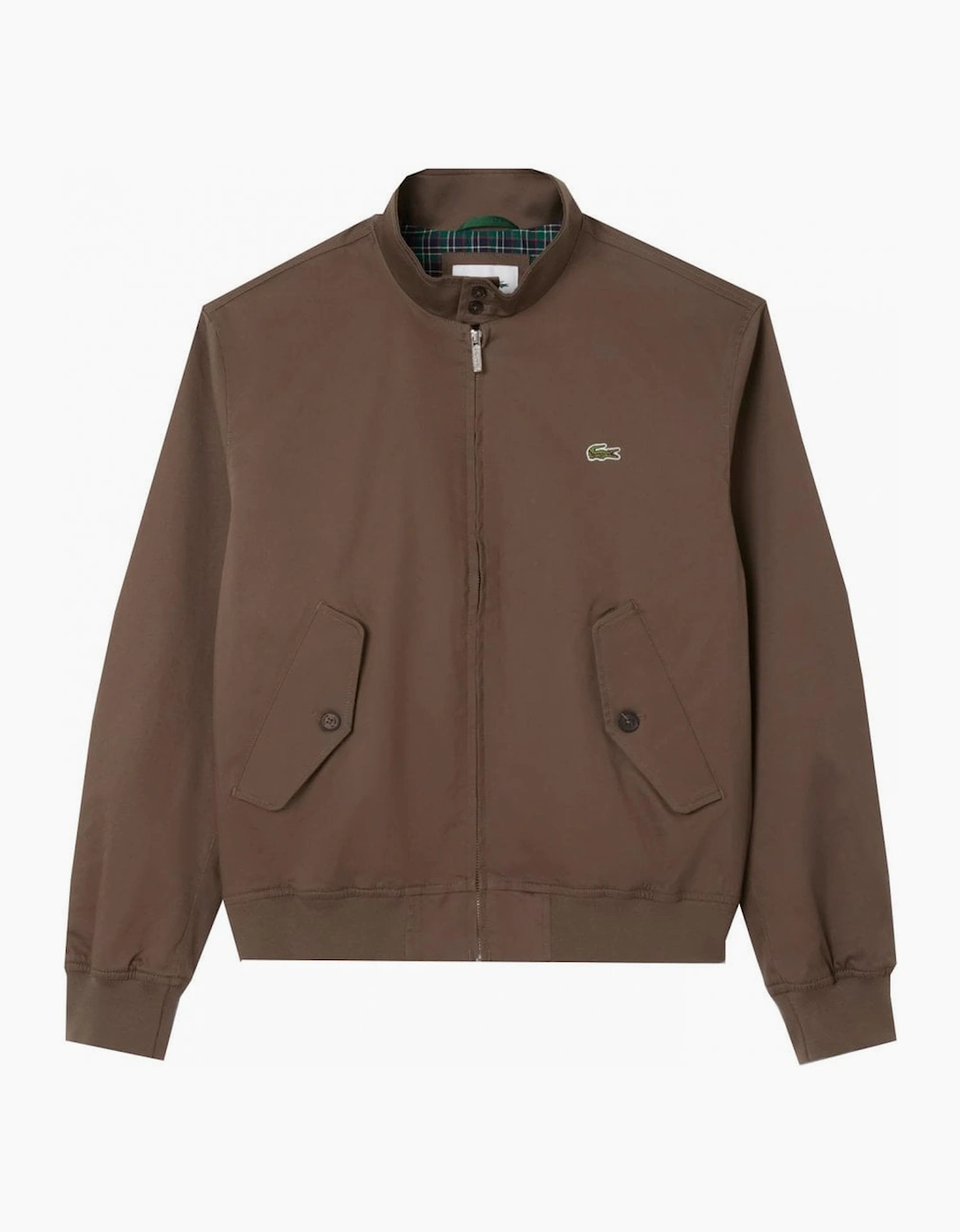 Men's Lacoste Men's Brown Water Repellent Twill Harrington Jacket - Size: 58- xl