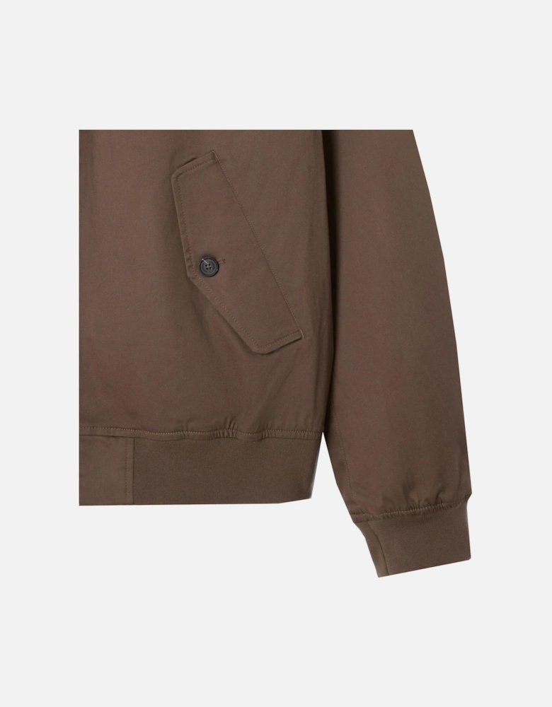 Men's Brown Water Repellent Twill Harrington Jacket