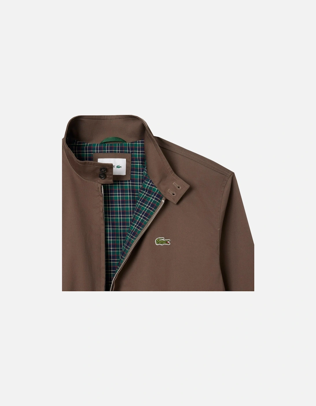 Men's Brown Water Repellent Twill Harrington Jacket