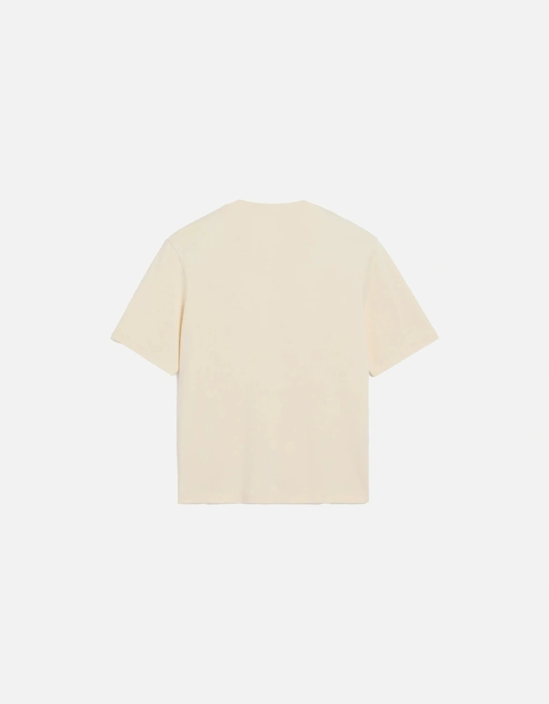 Ami De Coeur-Patch Cotton T-Shirt - White Cream