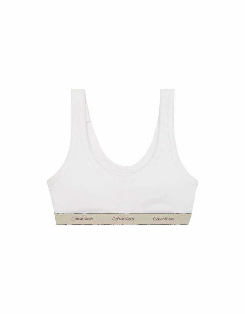 Heritage Cotton Unlined Bralette, White