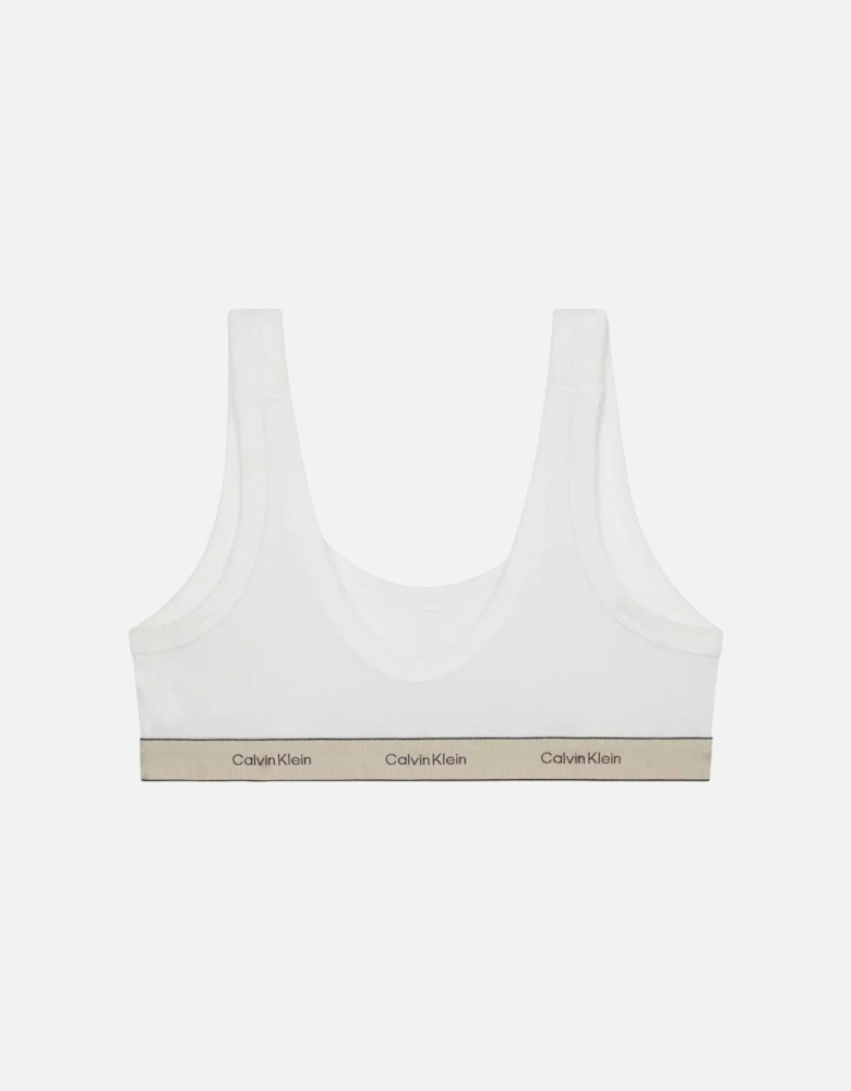Heritage Cotton Unlined Bralette, White