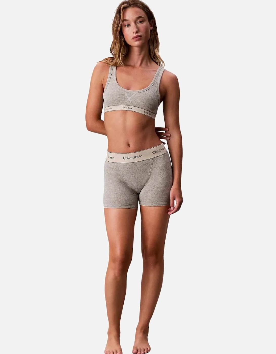 Heritage Cotton Unlined Bralette, Grey Heather