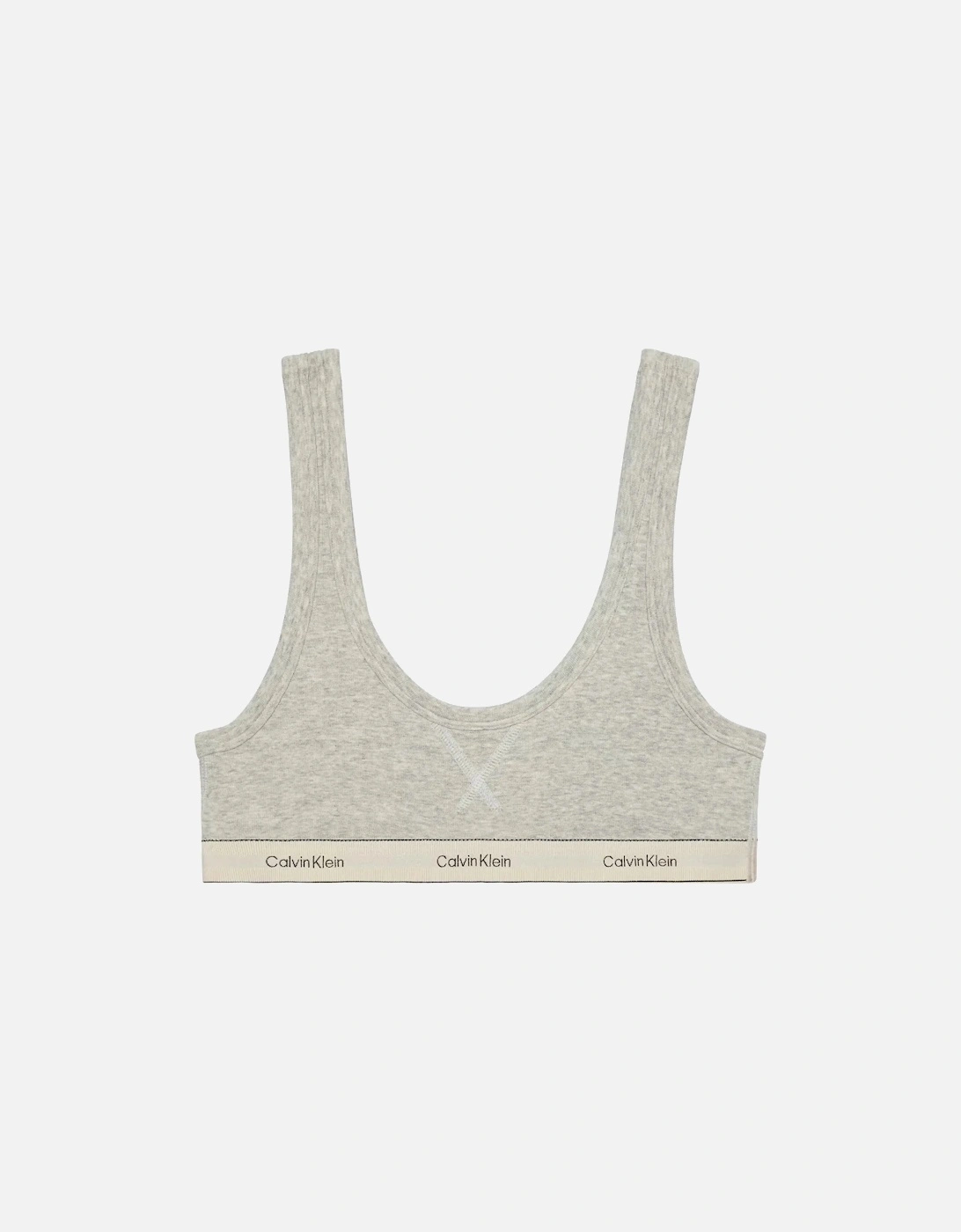 Heritage Cotton Unlined Bralette, Grey Heather