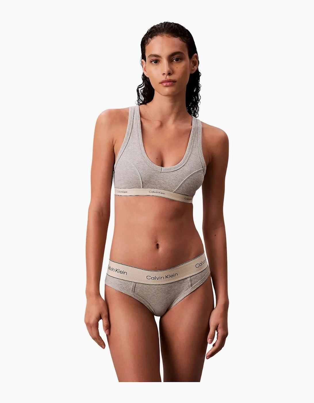 Calvin Klein Women's Heritage Cotton Bikini Brief, Grey Heather - Size: L