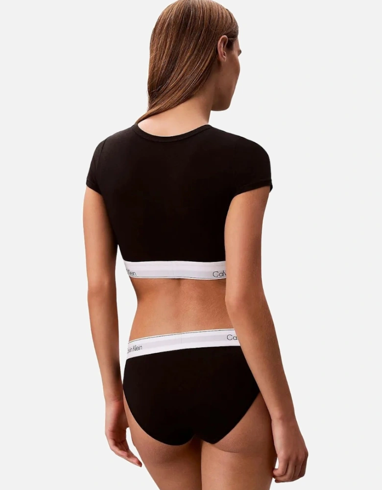 Icon Cotton Modal T-Shirt Bralette, Black