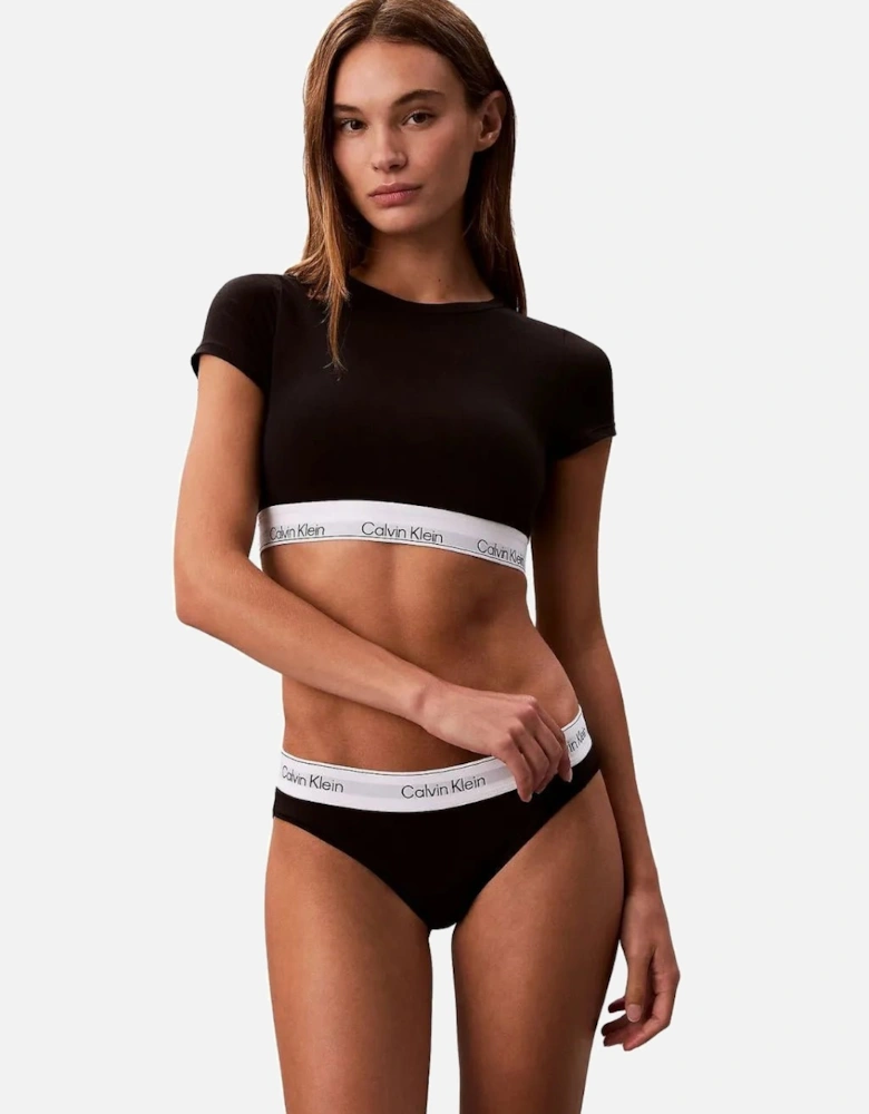 Icon Cotton Modal T-Shirt Bralette, Black