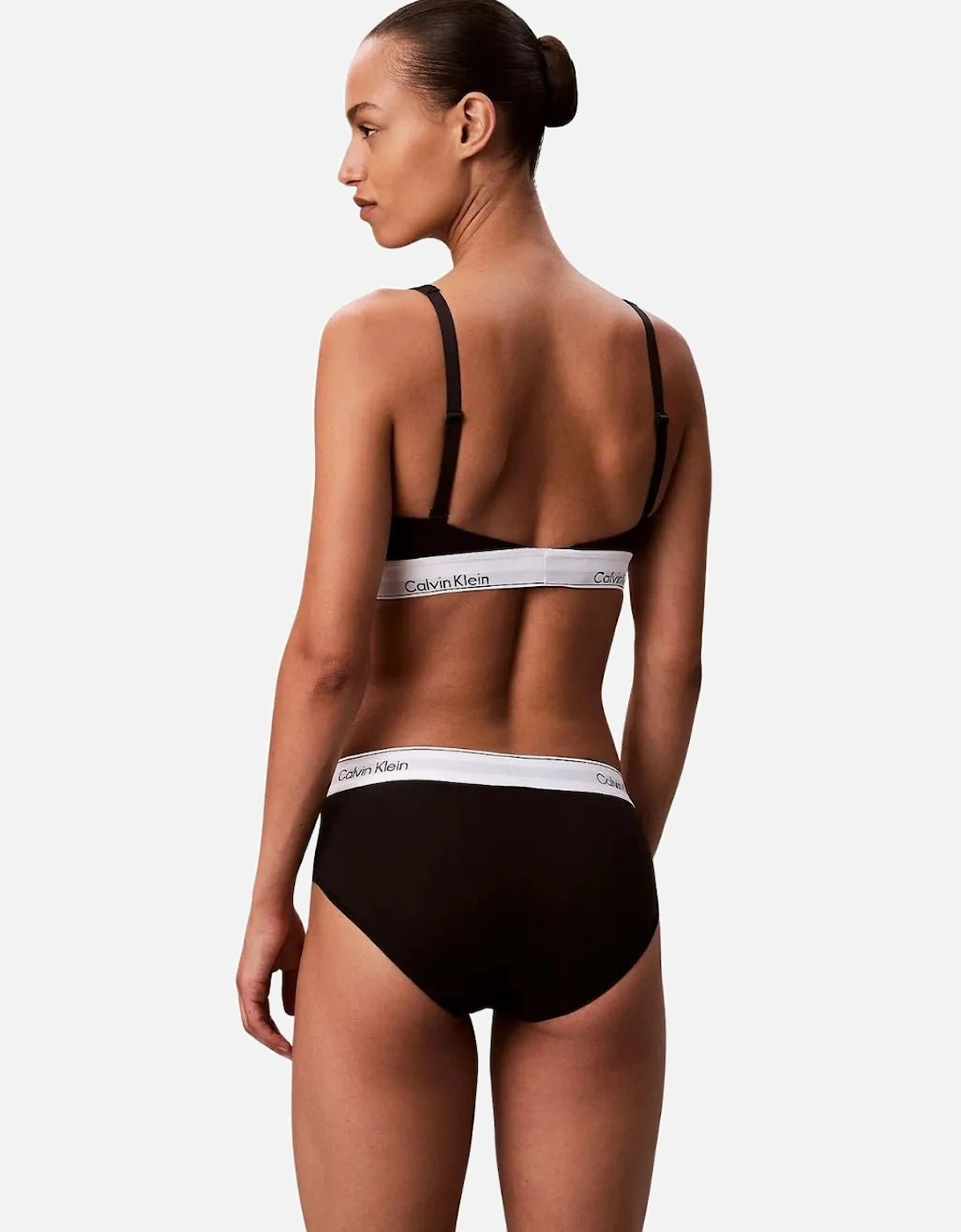 Icon Cotton Modal Lightly Lined Bralette, Black