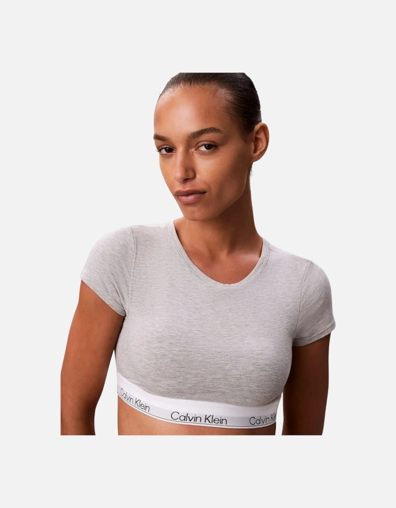 Icon Cotton Modal T-Shirt Bralette, Grey Heather