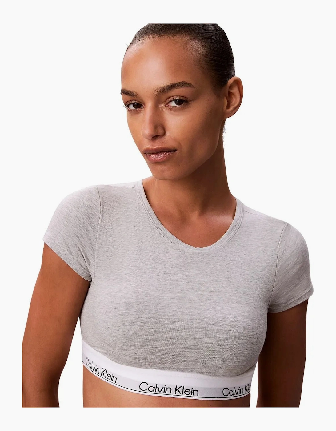 Calvin Klein Women's Icon Cotton Modal T-Shirt Bralette, Grey Heather - Size: 10/8
