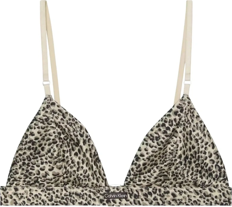 Signature Satin Unlined Triangle Bra, Animal Print