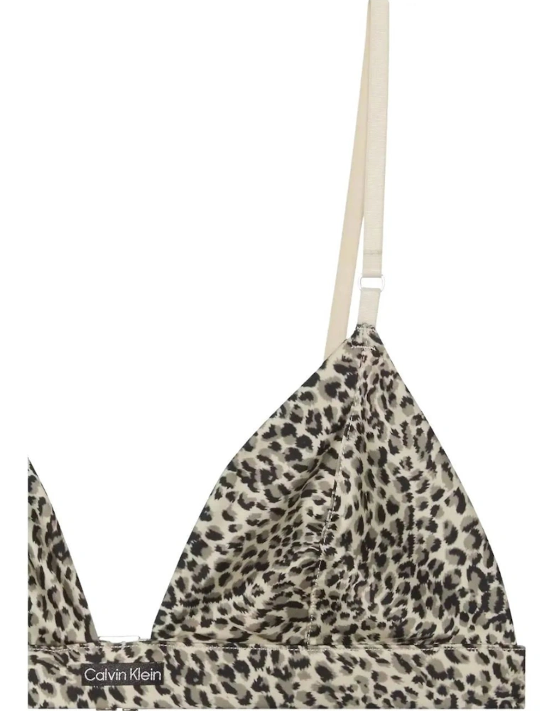 Signature Satin Unlined Triangle Bra, Animal Print