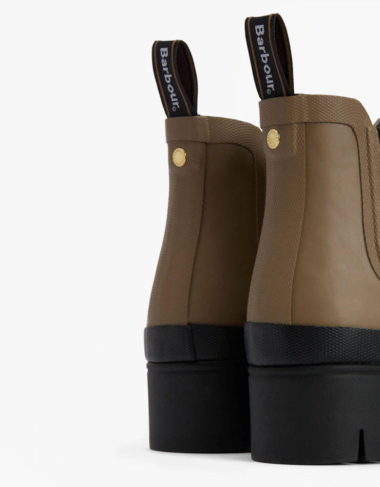 HALTON Womens Chelsea Wellies Military Brown/Black