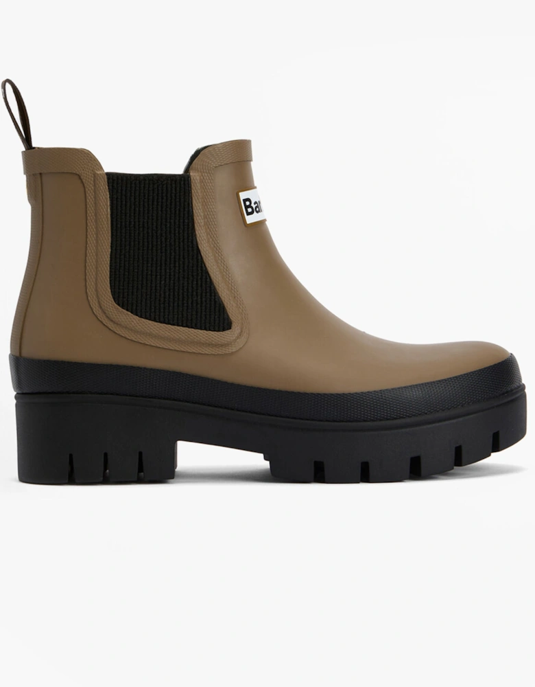 HALTON Womens Chelsea Wellies Military Brown/Black