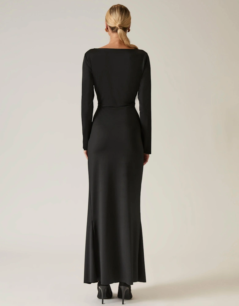Black Sculpted Maxi Dress
