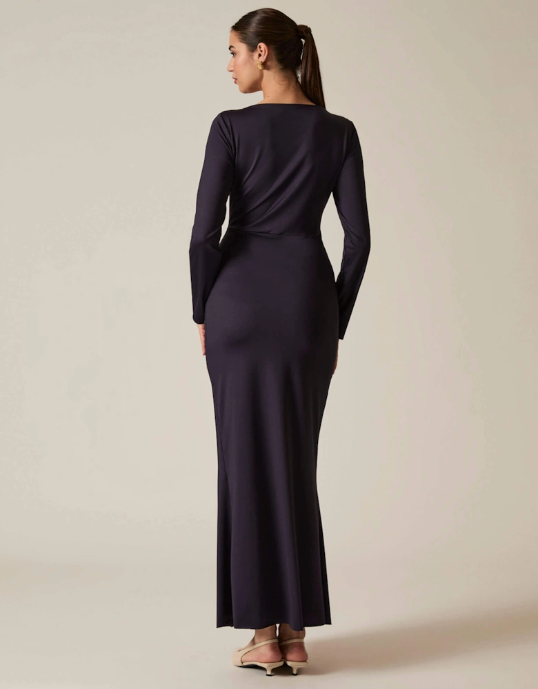 Navy Sculpted Maxi Dress