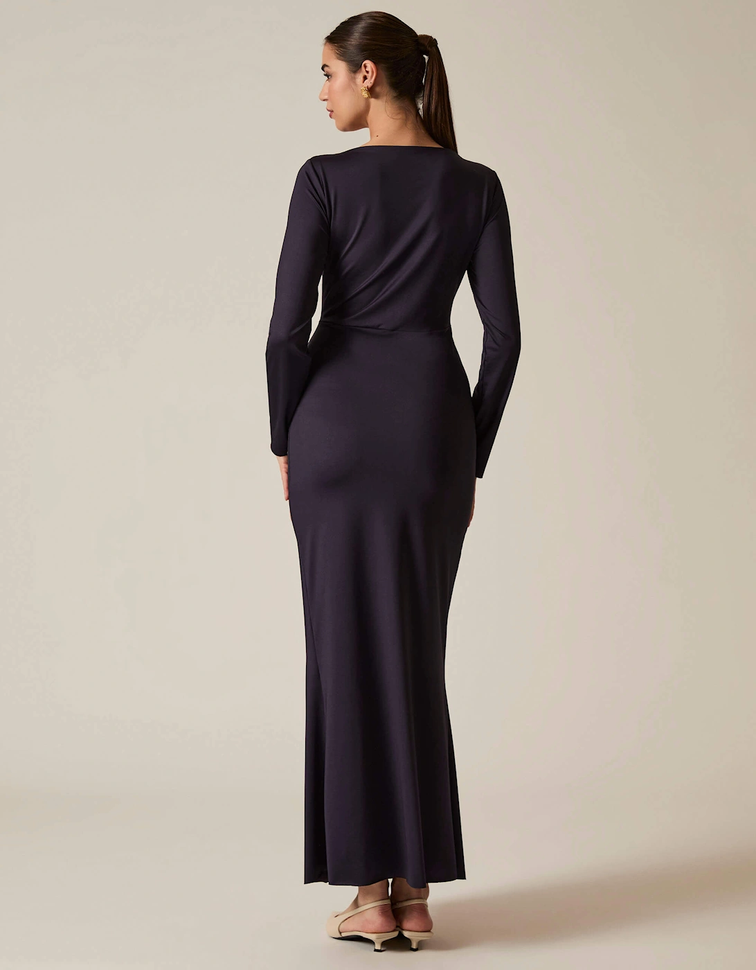 Navy Sculpted Maxi Dress