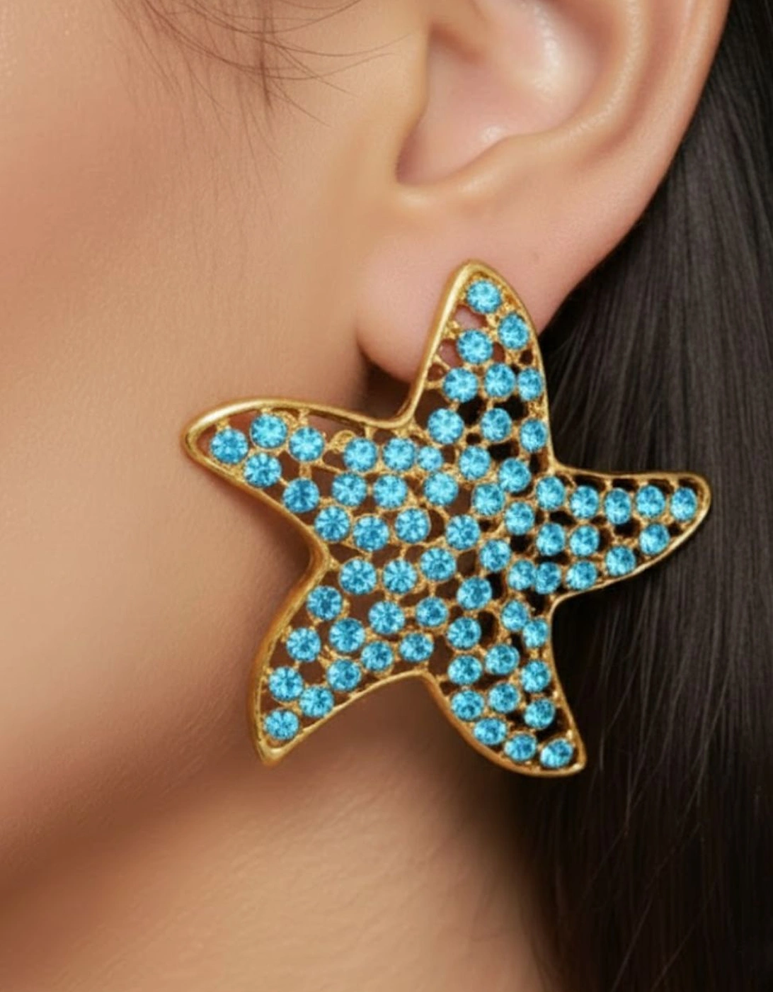 Stella's Blue Starfish Earrings