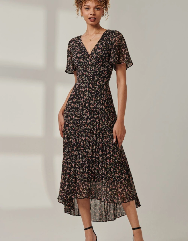 Meagan V-Neck Chiffon Maxi Dress