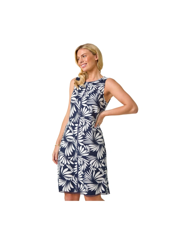 Petite Leaf Print Shift Dress