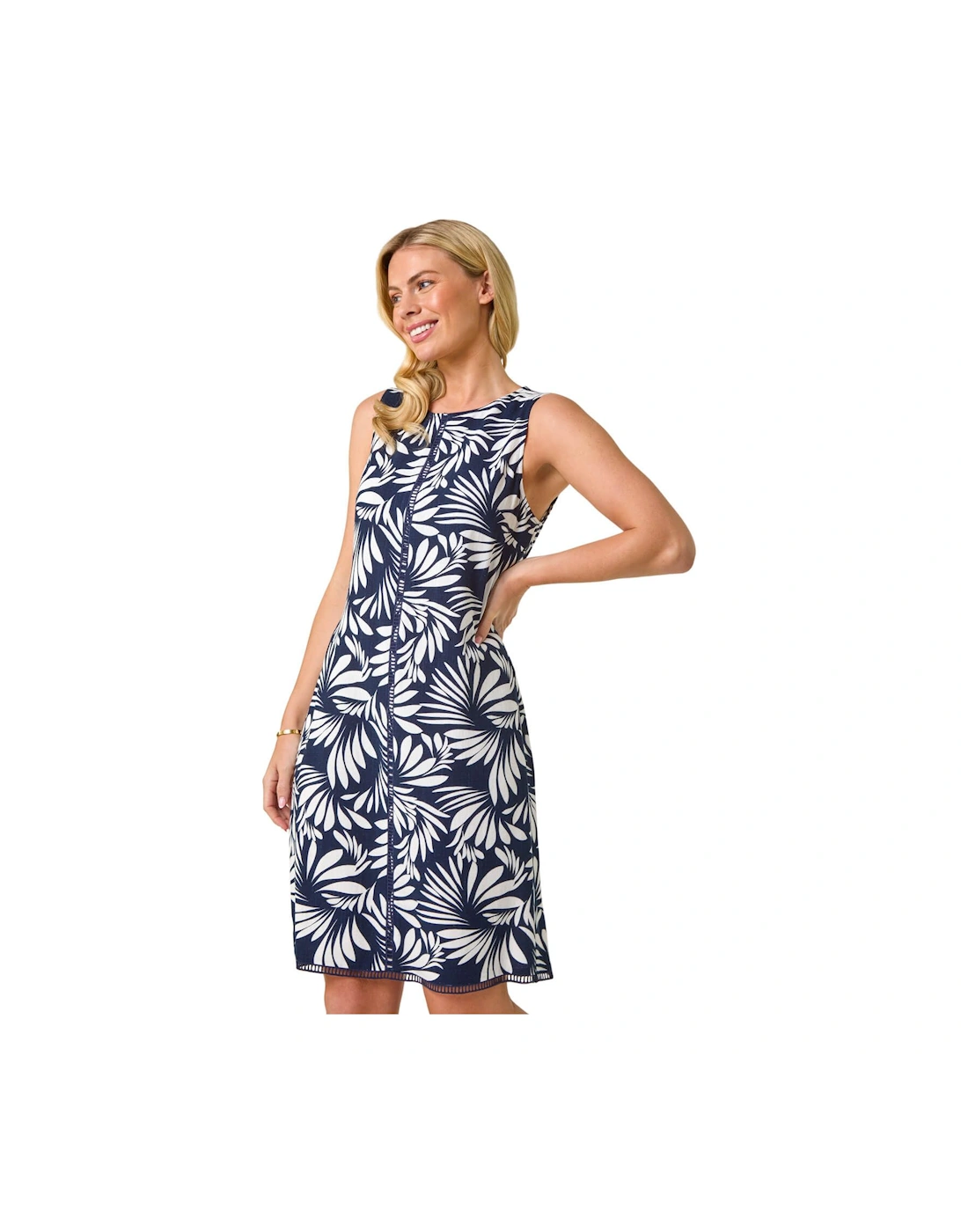 Petite Leaf Print Shift Dress, 2 of 1
