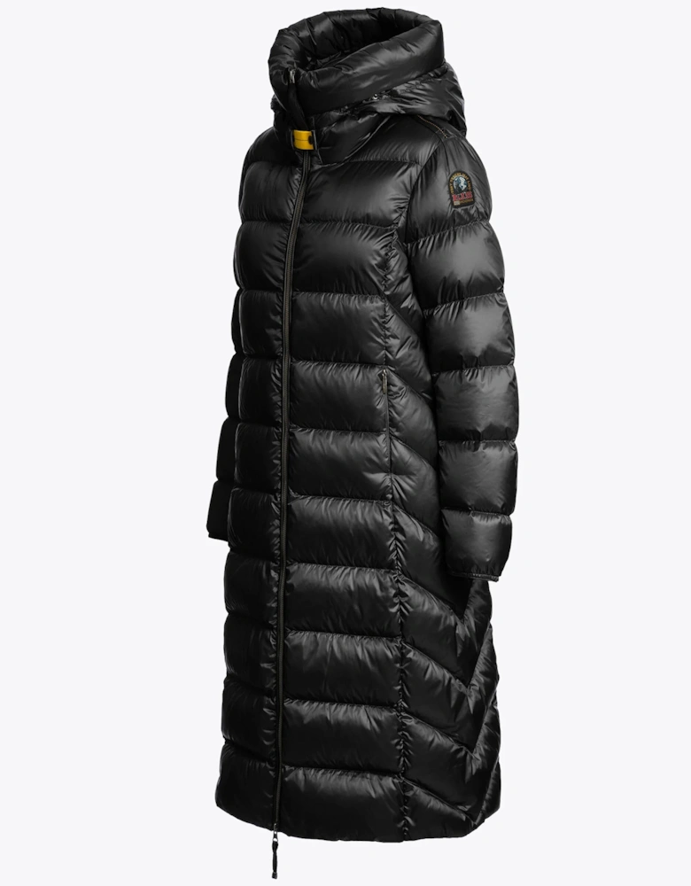 Leah Womens Hooded Down Coat - Black 541