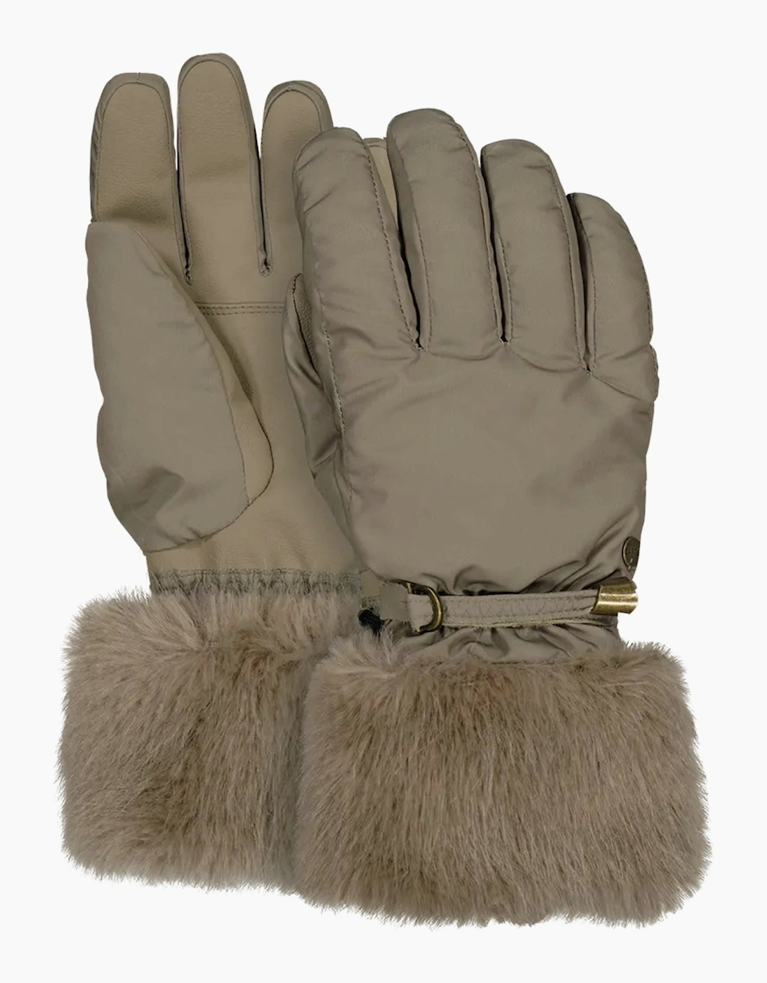 Women's Barts Womens Empire Waterproof Faux Fur Skiing Gloves - Cream - Size: M